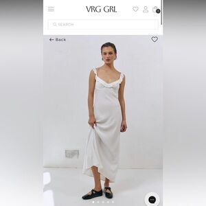 VRG Girl - ROSALIA BIAS CUT MIDI DRESS WHITE (NWT)